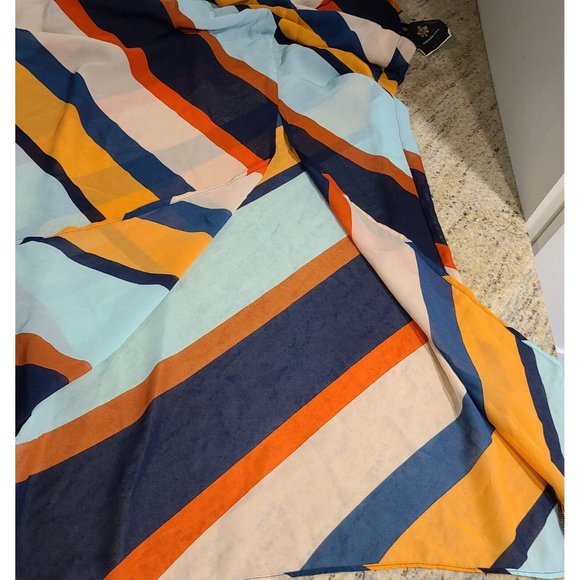 Fortune and Ivy Size Small Dress Striped 70's Maxi Long Slit Sleeveless Straps - Picture 7 of 12